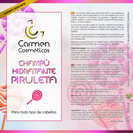 Carmen Cosméticos Champú Hidratante de Piruleta 500ml - 1